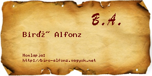 Biró Alfonz névjegykártya